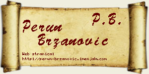 Perun Brzanović vizit kartica